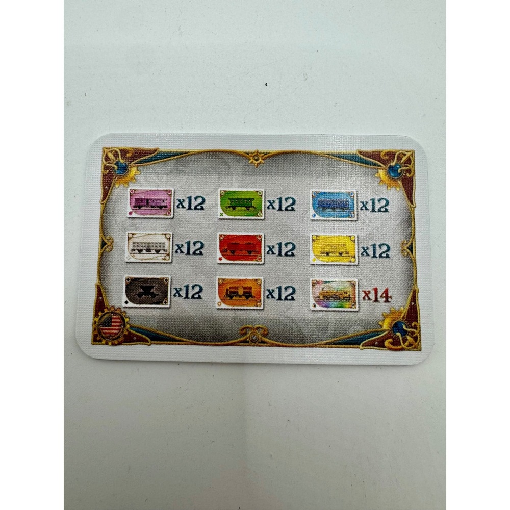 Days of Wonder Ticket to Ride USA Replacement Scoring‎ Summary Card Reference